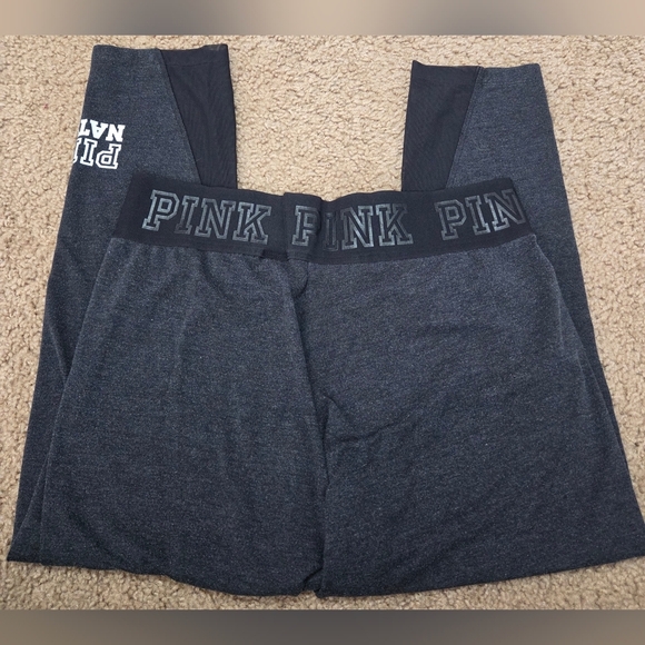 PINK Victoria's Secret Large Spellout Cropped Activewear Leggings Tights - Picture 5 of 6